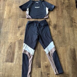 Zara Black and Brown Color Block Set